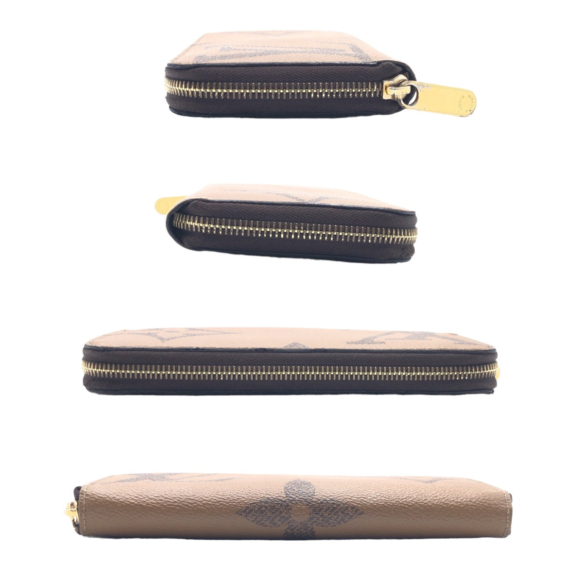 LOUIS VUITTON ルイヴィトン モノグラム ジャイアント リバース ジッピーウォレット ブラウン 茶 ゴールド金具 PVC M69353 長財布 ラウンドファスナー  メンズ