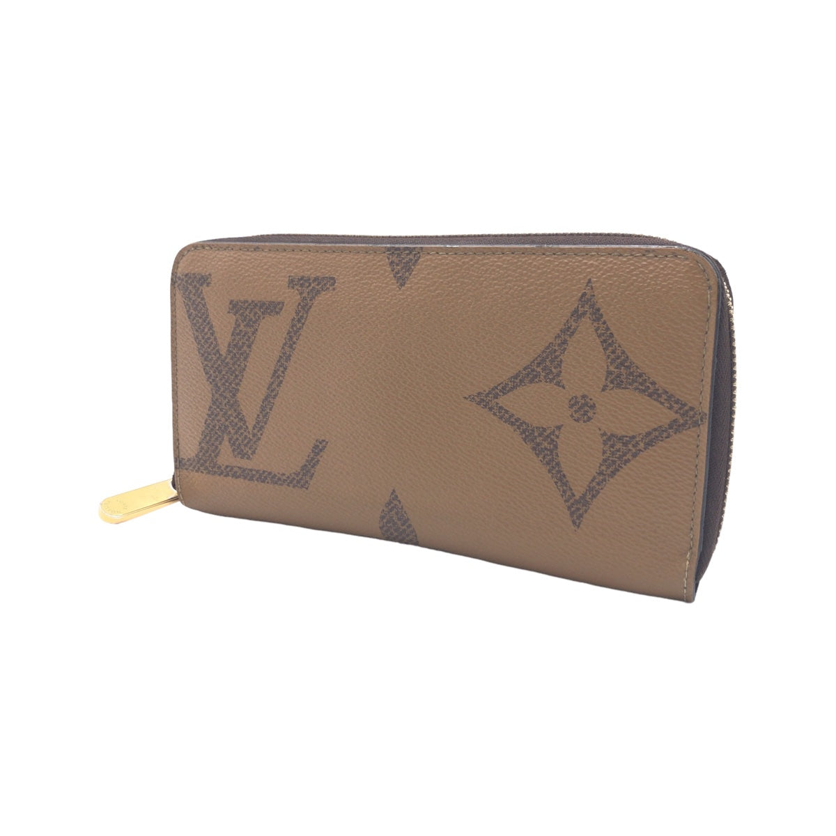 LOUIS VUITTON ルイヴィトン モノグラム ジャイアント リバース ジッピーウォレット ブラウン 茶 ゴールド金具 PVC M69353 長財布 ラウンドファスナー  メンズ