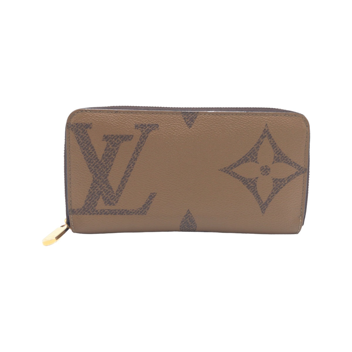 LOUIS VUITTON ルイヴィトン モノグラム ジャイアント リバース ジッピーウォレット ブラウン 茶 ゴールド金具 PVC M69353 長財布 ラウンドファスナー  メンズ