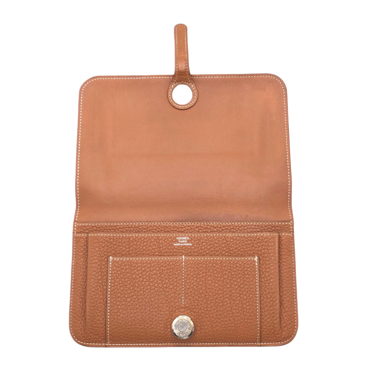 HERMES エルメス ドゴンGM  男女兼用 ゴールド シルバー金具 トゴ 長財布 ロングウォレット ◻︎P刻印  レディース