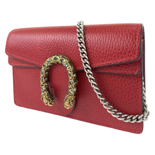 GUCCI グッチ デュオニュソス レッド 赤 ゴールド金具 レザー 476432 チェーンショルダーバッグチェ 斜め掛け  レディース