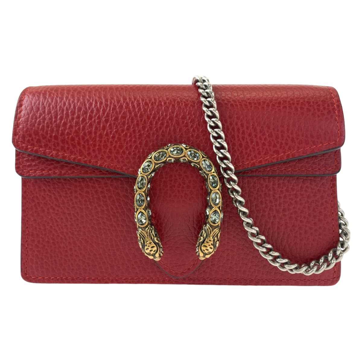 GUCCI グッチ デュオニュソス レッド 赤 ゴールド金具 レザー 476432 チェーンショルダーバッグチェ 斜め掛け  レディース
