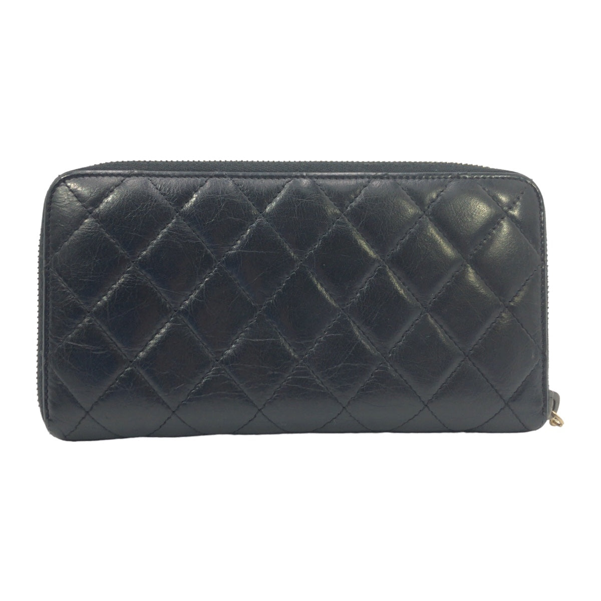CHANEL シャネル マトラッセ エンブロイダリー 2.55 ココマーク ブラック 黒 シルバー金具 ラムスキン 長財布 ラウンドファスナー ラウンドジップ  レディース