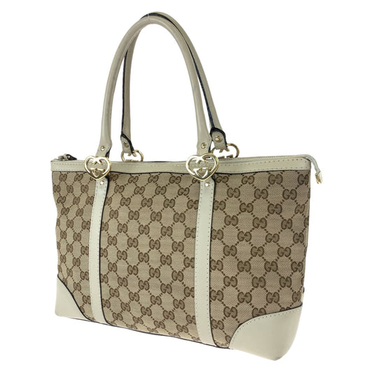 GUCCI グッチ ラブリー ベージュ ゴールド金具 GGキャンバス 257069 トートバッグ ハンドバッグ  レディース