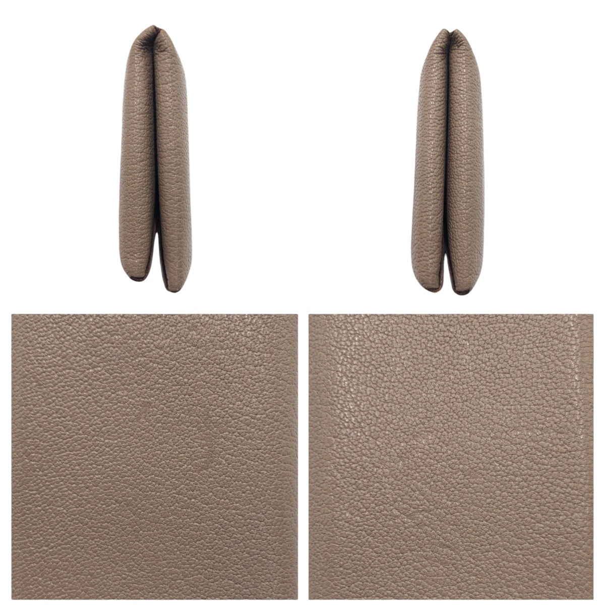 HERMES エルメス カルヴィ 男女兼用 エトゥープ ブラウン 茶 シルバー金具 シェーブル カードケース 名刺入れ T刻印  レディース