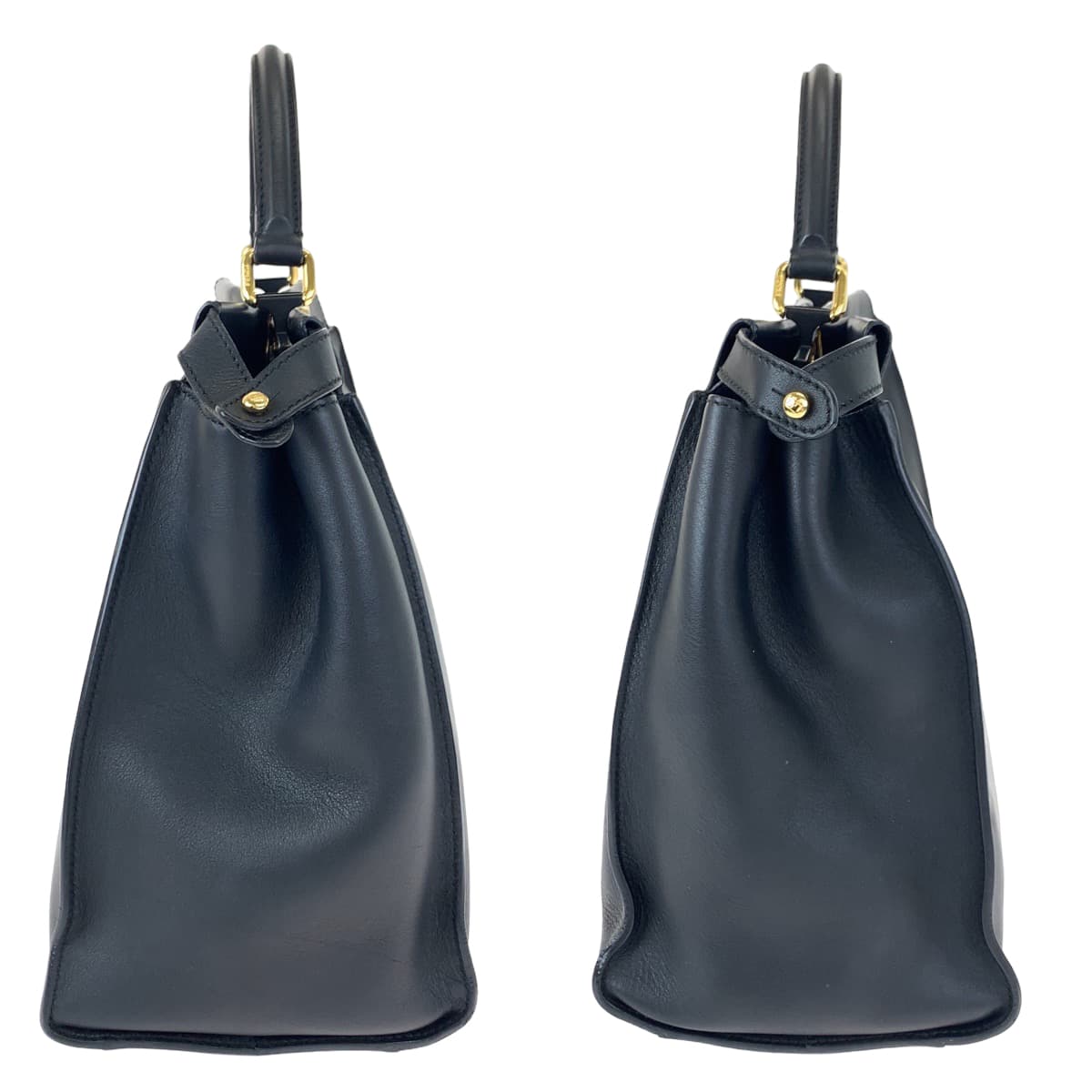 FENDI フェンディ ピーカブー ラージ ブラック 黒 ゴールド金具 レザー ショルダーバッグ ハンドバッグ 2way  レディース