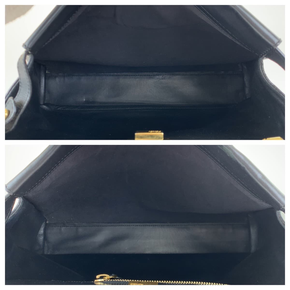 FENDI フェンディ ピーカブー ラージ ブラック 黒 ゴールド金具 レザー ショルダーバッグ ハンドバッグ 2way  レディース