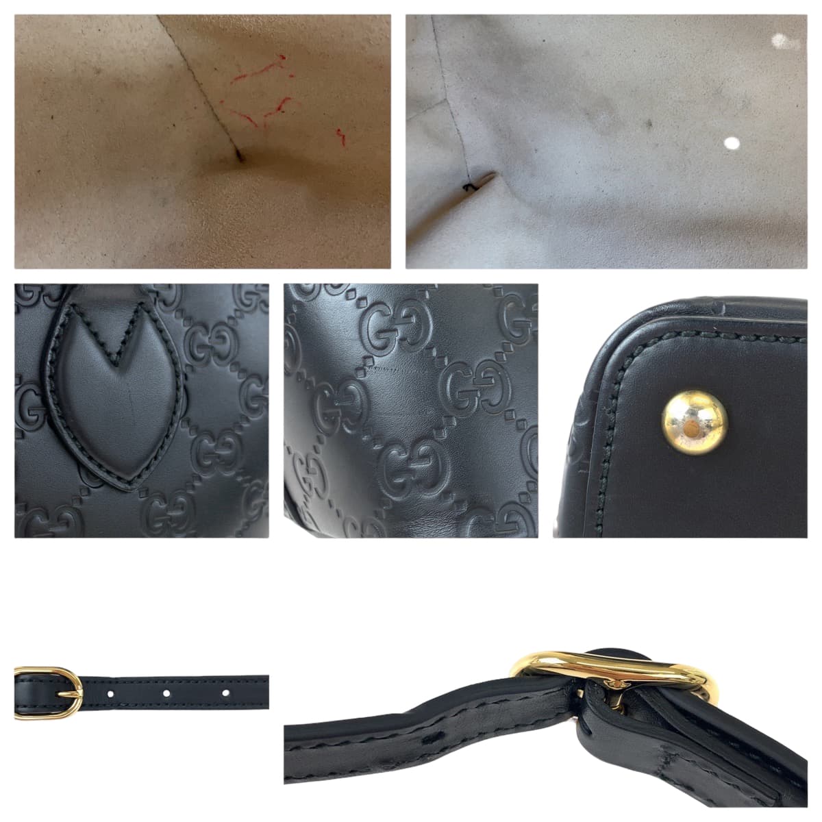 GUCCI グッチ グッチシマ ブラック 黒 シマレザー 432124 ショルダーバッグ ハンドバッグ 2way  レディース