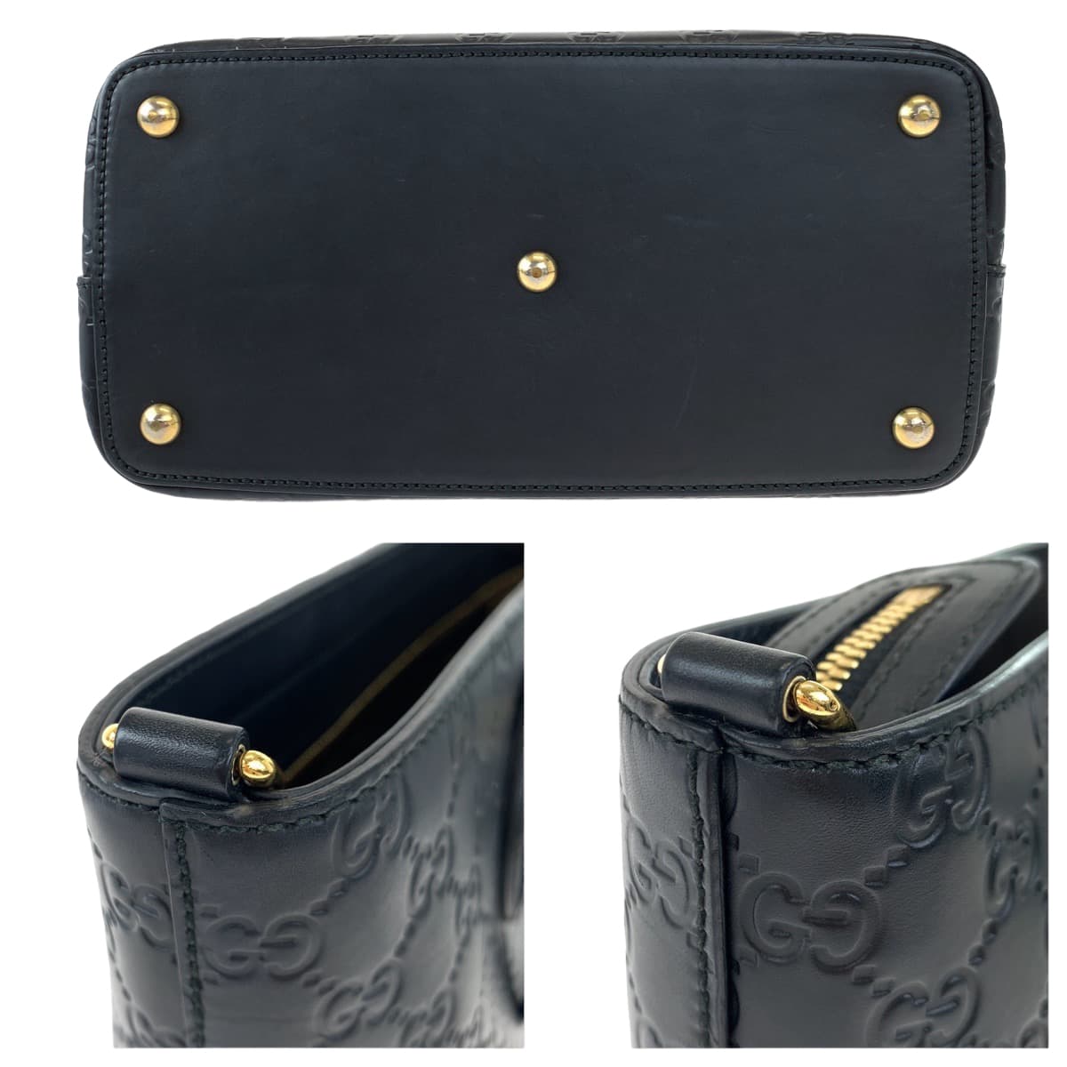 GUCCI グッチ グッチシマ ブラック 黒 シマレザー 432124 ショルダーバッグ ハンドバッグ 2way  レディース