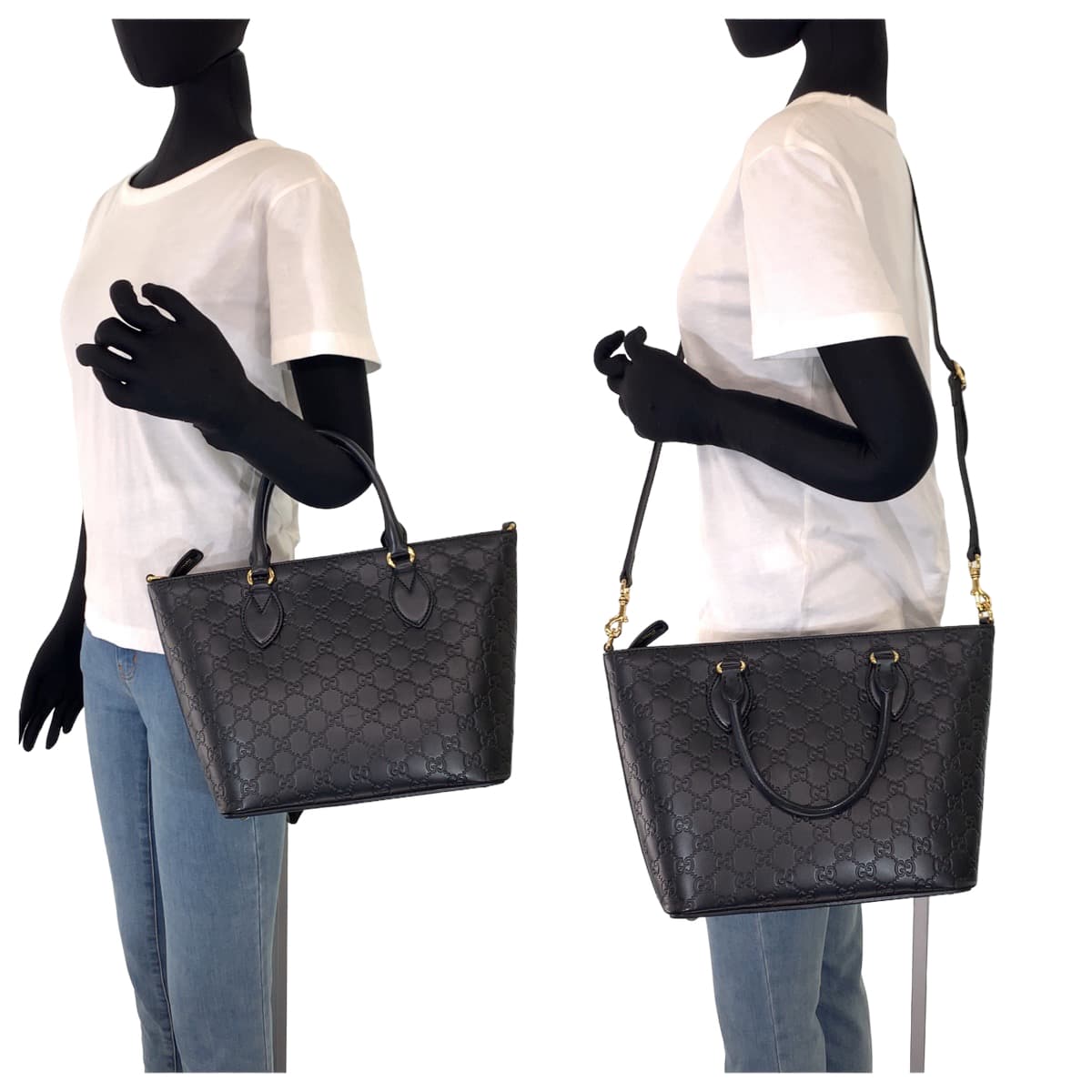 GUCCI グッチ グッチシマ ブラック 黒 シマレザー 432124 ショルダーバッグ ハンドバッグ 2way  レディース