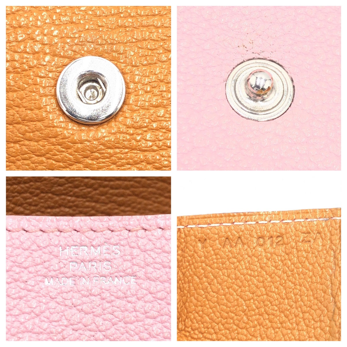 HERMES エルメス ル ヴァンキャトル 24 ローズサクラ キャラメル シェーブル コインケース 小銭入れ Y刻印  レディース