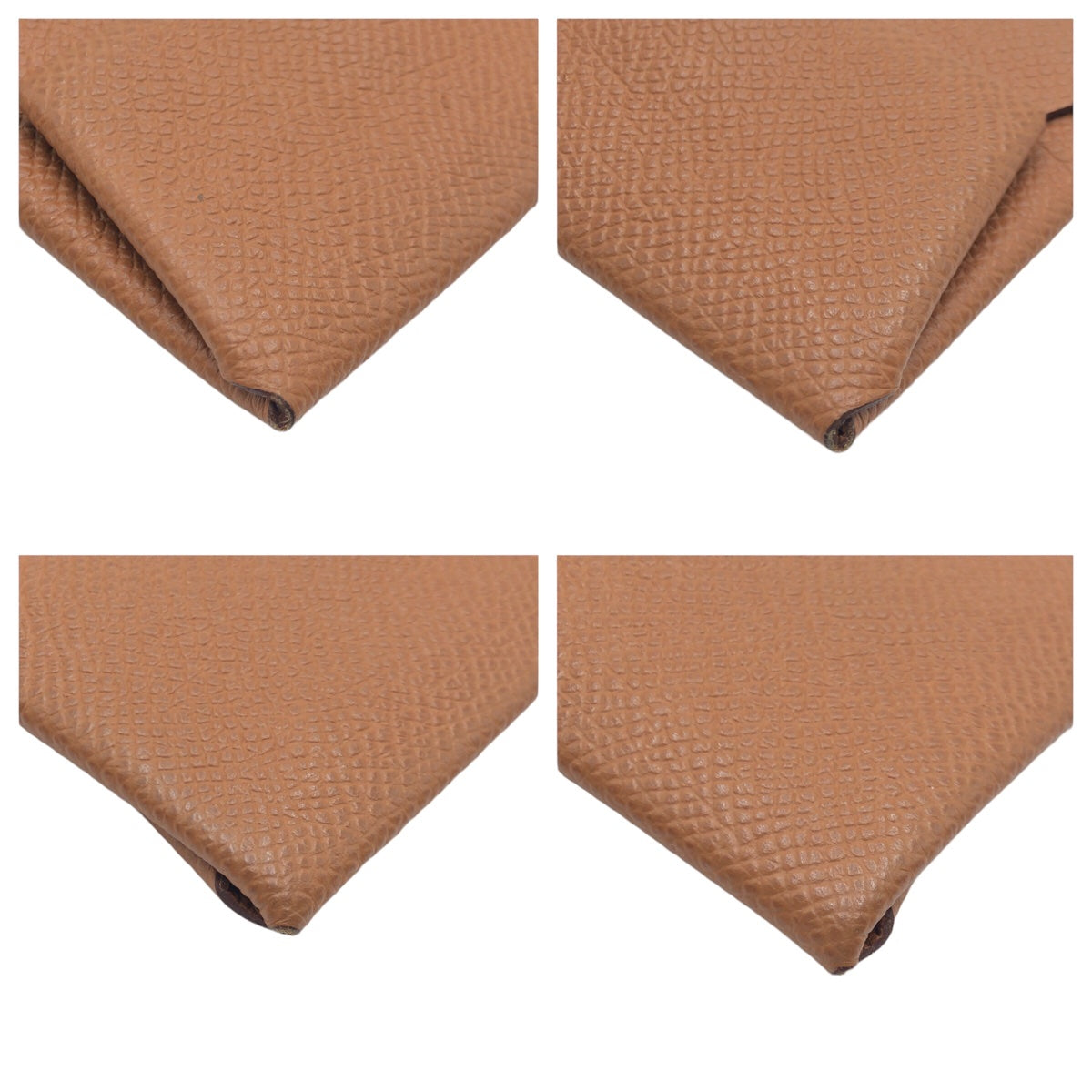 HERMES エルメス バスティア ゴールド ブラウン 茶 ゴールド金具 ヴォーエプソン コインケース コンパクトウォレット U刻印  レディース