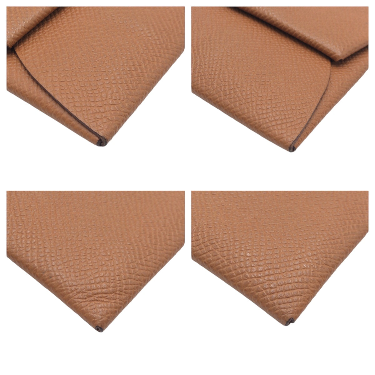 HERMES エルメス バスティア ゴールド ブラウン 茶 ゴールド金具 ヴォーエプソン コインケース コンパクトウォレット U刻印  レディース