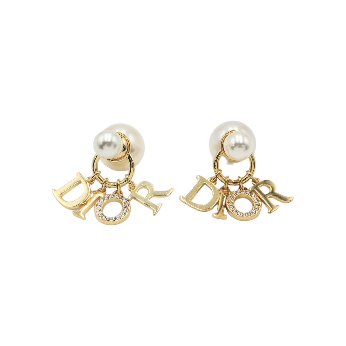 D-026
Dior ディオール トライバル ピアス スウィング ゴールド金具 フェイクパール / ラインストーン E1411TRICY_D301 スタッドピアス  レディース