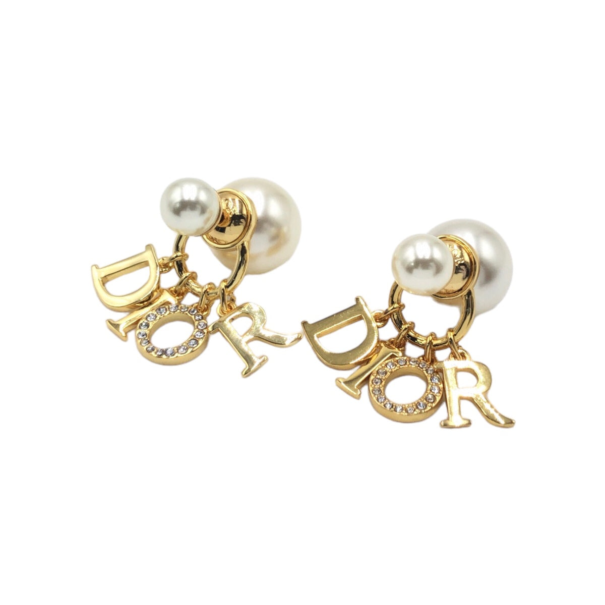 D-026
Dior ディオール トライバル ピアス スウィング ゴールド金具 フェイクパール / ラインストーン E1411TRICY_D301 スタッドピアス  レディース