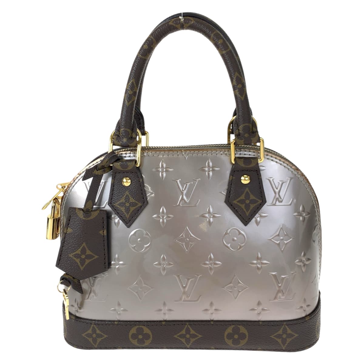 LOUIS VUITTON Louis Vuitton Monogram Vernis Alma BB Champagne Metallized Grey Patent Leather / PVC M44862 Shoulder Bag Handbag 2way Women's