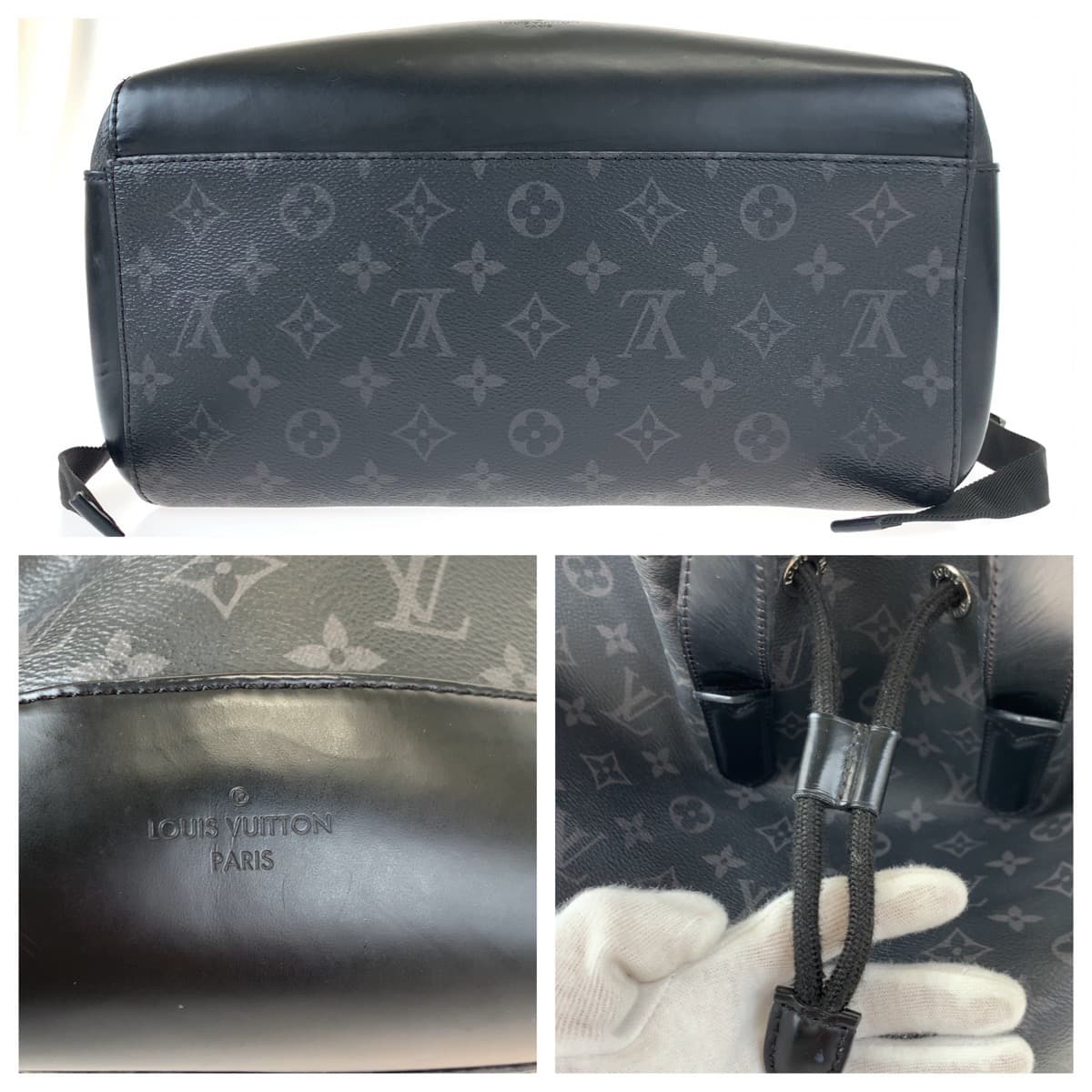 LOUIS VUITTON ルイヴィトン モノグラム エクリプス エクスプローラー ブラック 黒 PVC M40527 リュック バックパック  メンズ