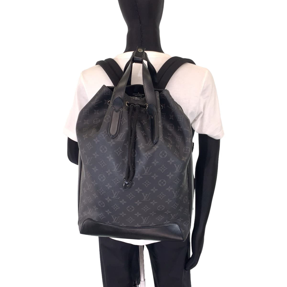 LOUIS VUITTON ルイヴィトン モノグラム エクリプス エクスプローラー ブラック 黒 PVC M40527 リュック バックパック  メンズ