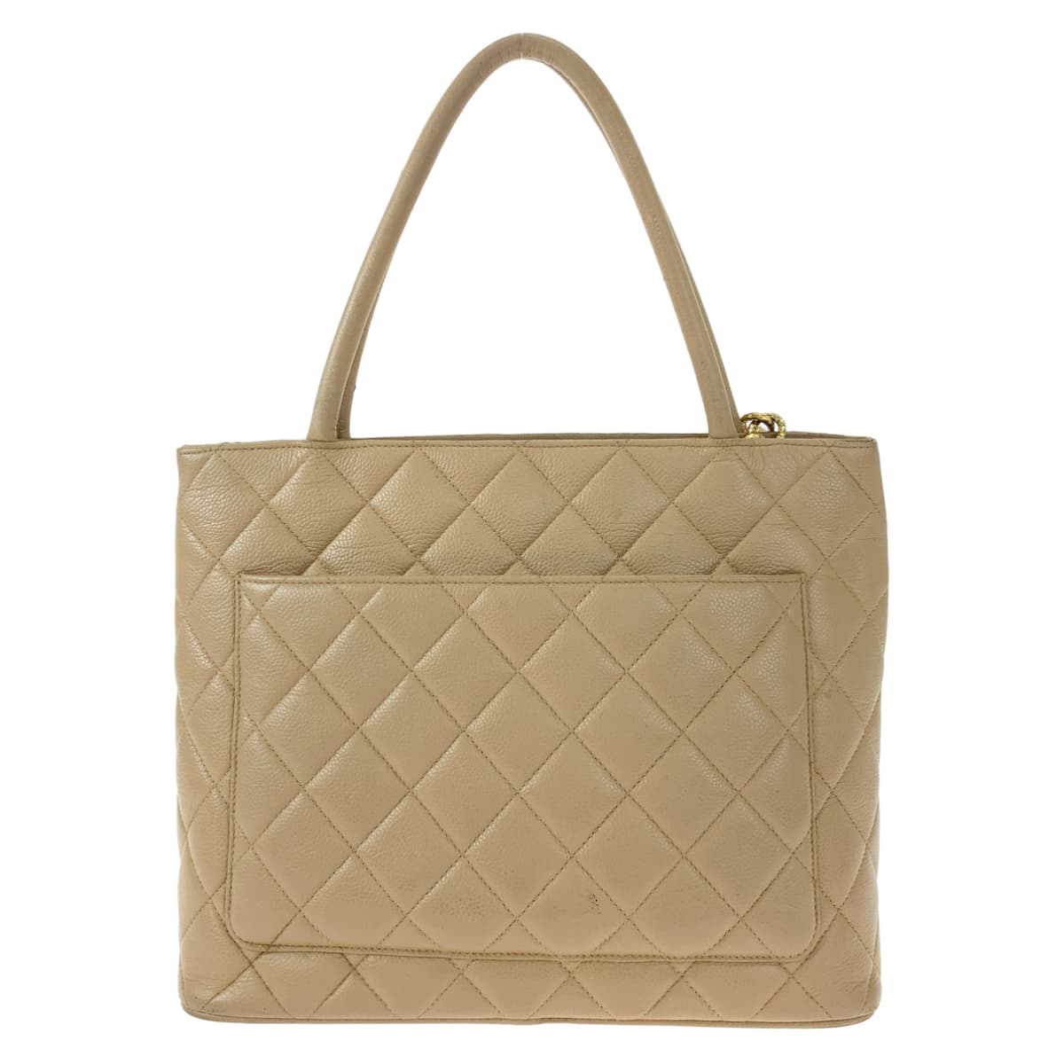 CHANEL シャネル ヴィンテージ 復刻トート ココマーク メダリオン ベージュ ゴールド金具 キャビアスキン トートバッグ ハンドバッグ  レディース
