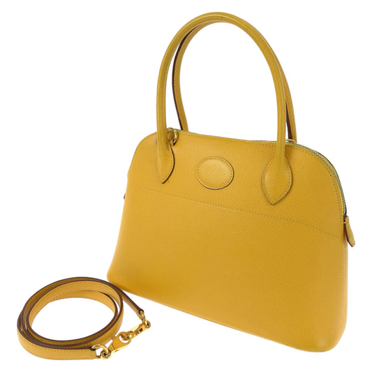 HERMES エルメス ボリード27 ジョーヌアンブル イエロー ゴールド金具 ヴォーエプソン ショルダーバッグ ハンドバッグ 2way □E刻印  レディース