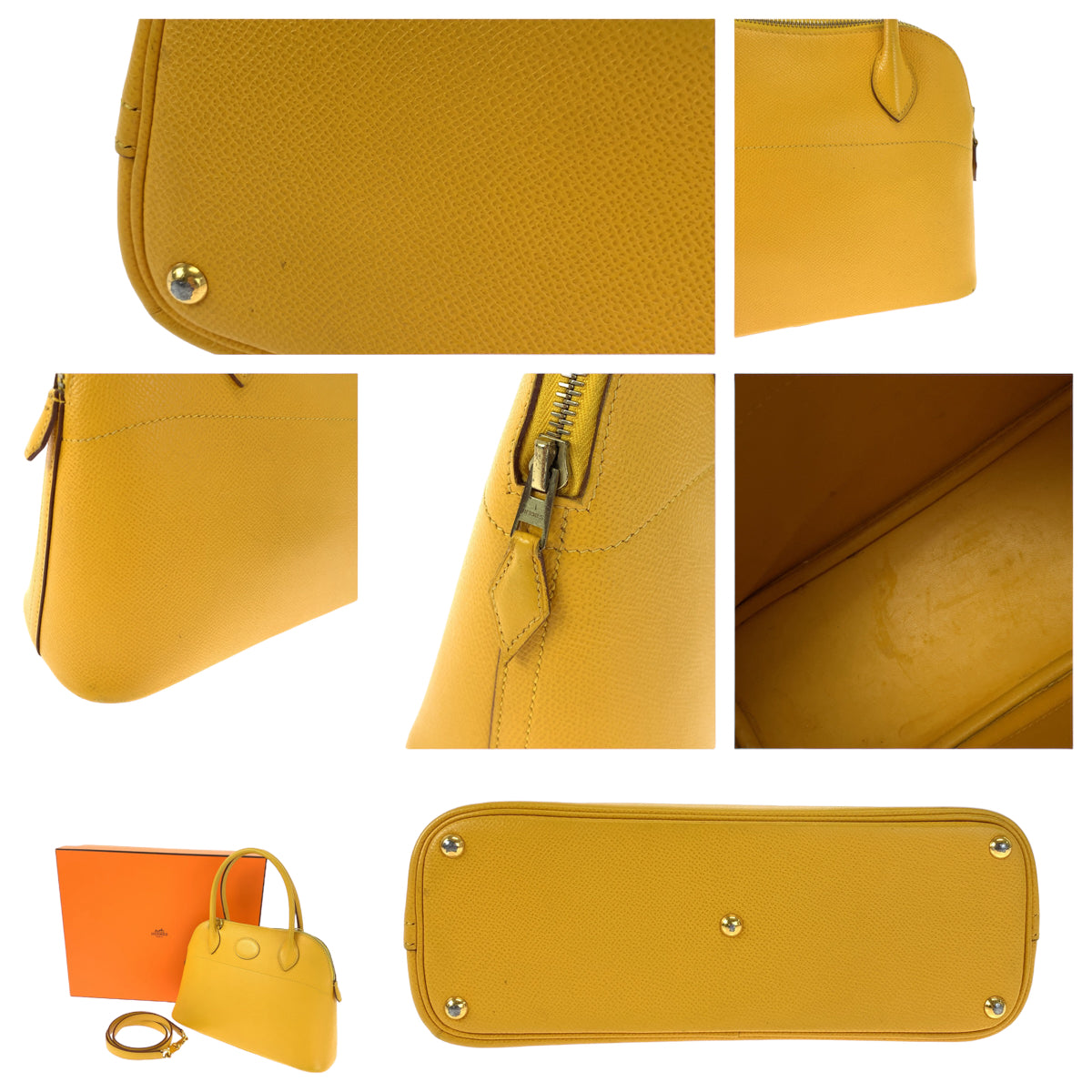 HERMES エルメス ボリード27 ジョーヌアンブル イエロー ゴールド金具 ヴォーエプソン ショルダーバッグ ハンドバッグ 2way □E刻印  レディース