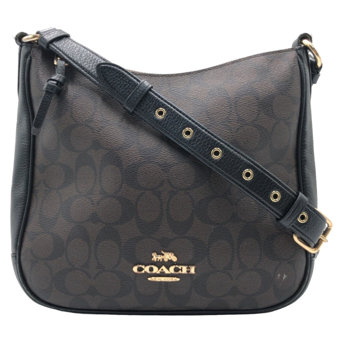 COACH コーチ シグネチャー ブラウン 茶 ゴールド金具 レザー C1649 ショルダーバッグ 斜め掛け  レディース