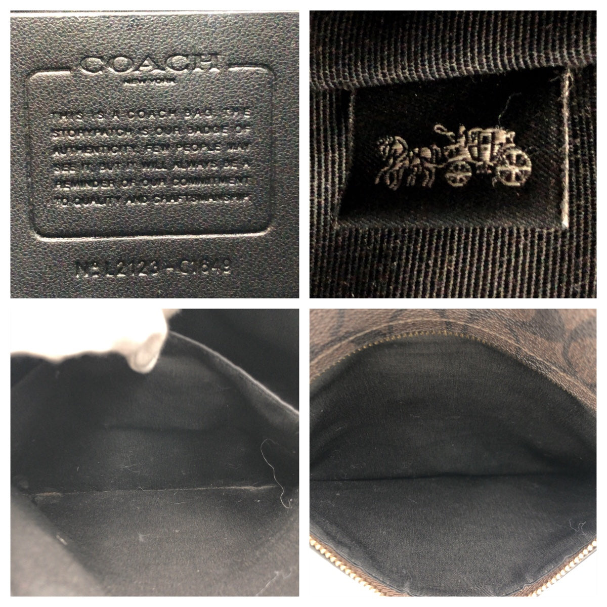 COACH コーチ シグネチャー ブラウン 茶 ゴールド金具 レザー C1649 ショルダーバッグ 斜め掛け  レディース