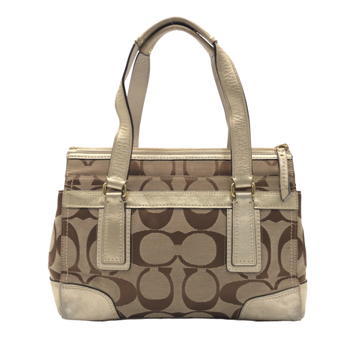 COACH コーチ シグネチャー ブラウン 茶 ゴールド 金 ゴールド金具 キャンバス F11620 ハンドバッグ トートバッグ  レディース