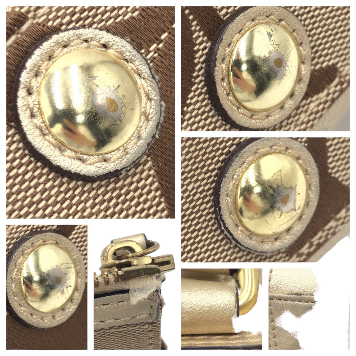 COACH コーチ シグネチャー ブラウン 茶 ゴールド 金 ゴールド金具 キャンバス F11620 ハンドバッグ トートバッグ  レディース