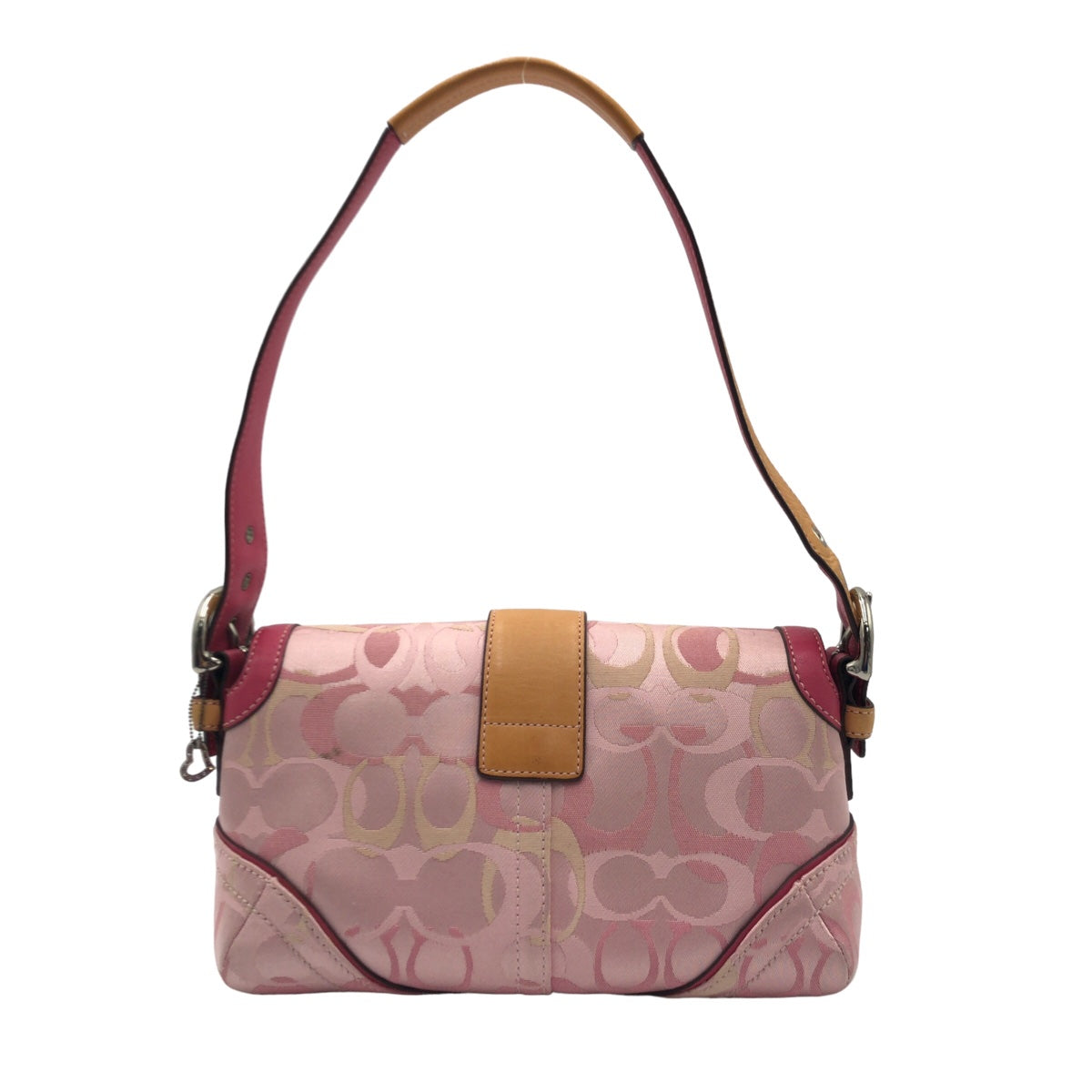 COACH コーチ ソーホー オプティックシグネチャー ピンク ブラウン 茶 シルバー金具 キャンバス 1852 ショルダーバッグ ハンドバッグ  レディース