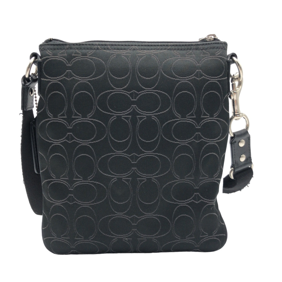 COACH コーチ シグネチャー ブラック 黒 シルバー金具 キャンバス 44310 ショルダーバッグ ワンショルダーバッグ  レディース