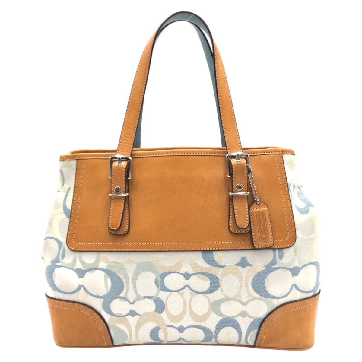 COACH コーチ シグネチャー ブラウン 茶 キャンバス / レザー 7029 ハンドバッグ トートバッグ  レディース