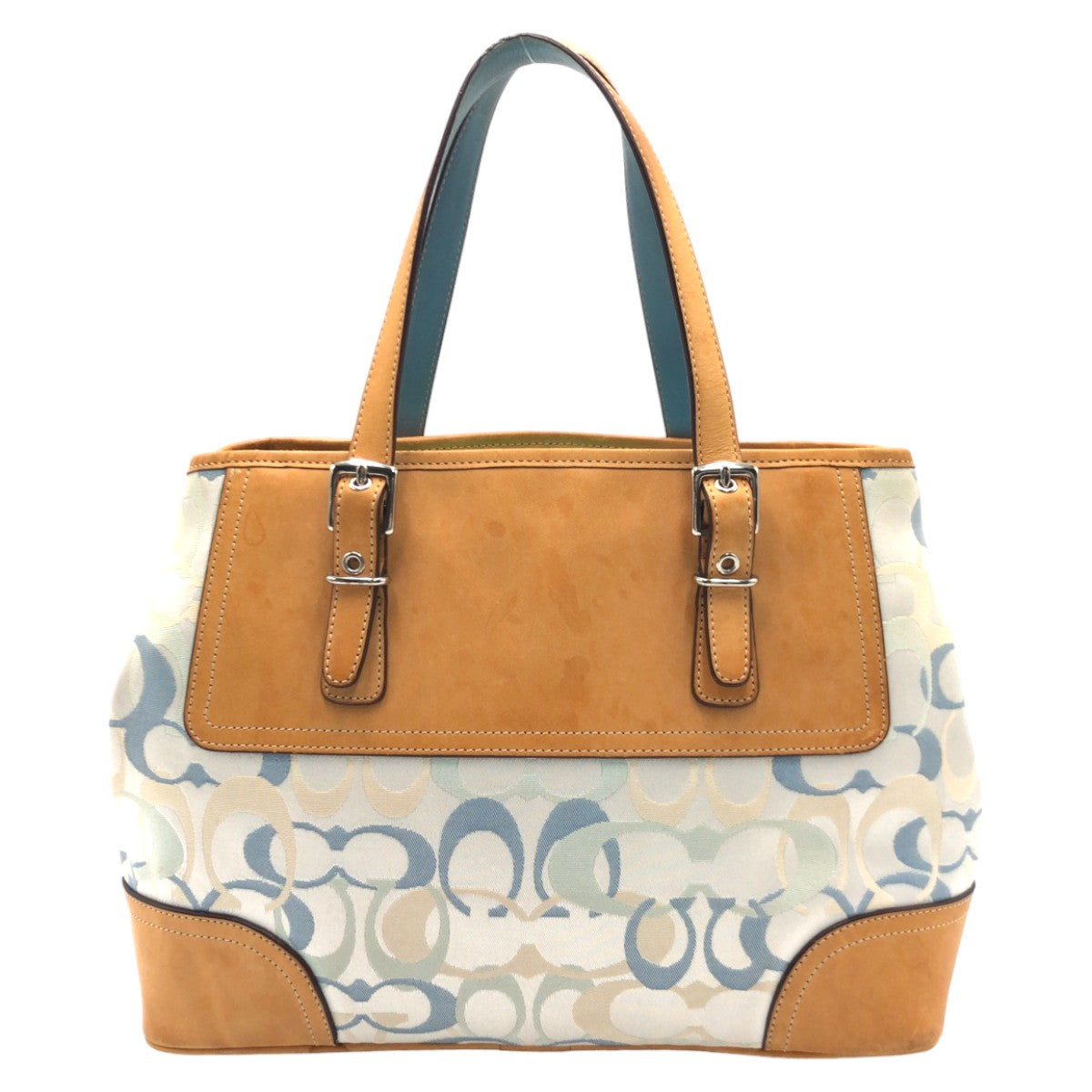COACH コーチ シグネチャー ブラウン 茶 キャンバス / レザー 7029 ハンドバッグ トートバッグ  レディース