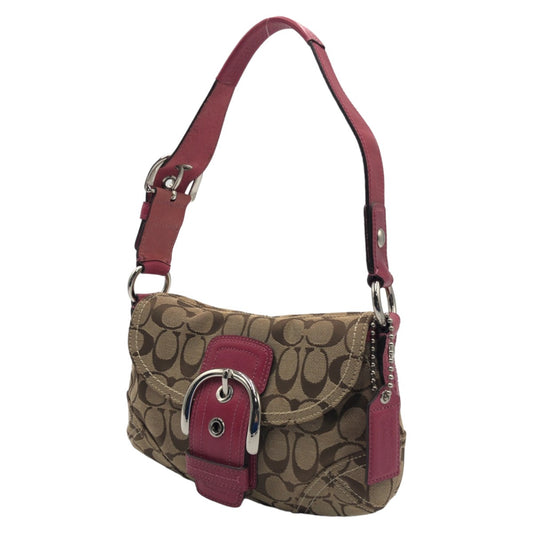 COACH コーチ ソーホー シグネチャー ブラウン 茶 ピンク キャンバス 11860 ショルダーバッグ 肩掛け  レディース