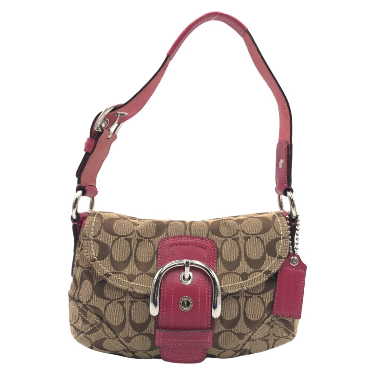 COACH コーチ ソーホー シグネチャー ブラウン 茶 ピンク キャンバス 11860 ショルダーバッグ 肩掛け  レディース