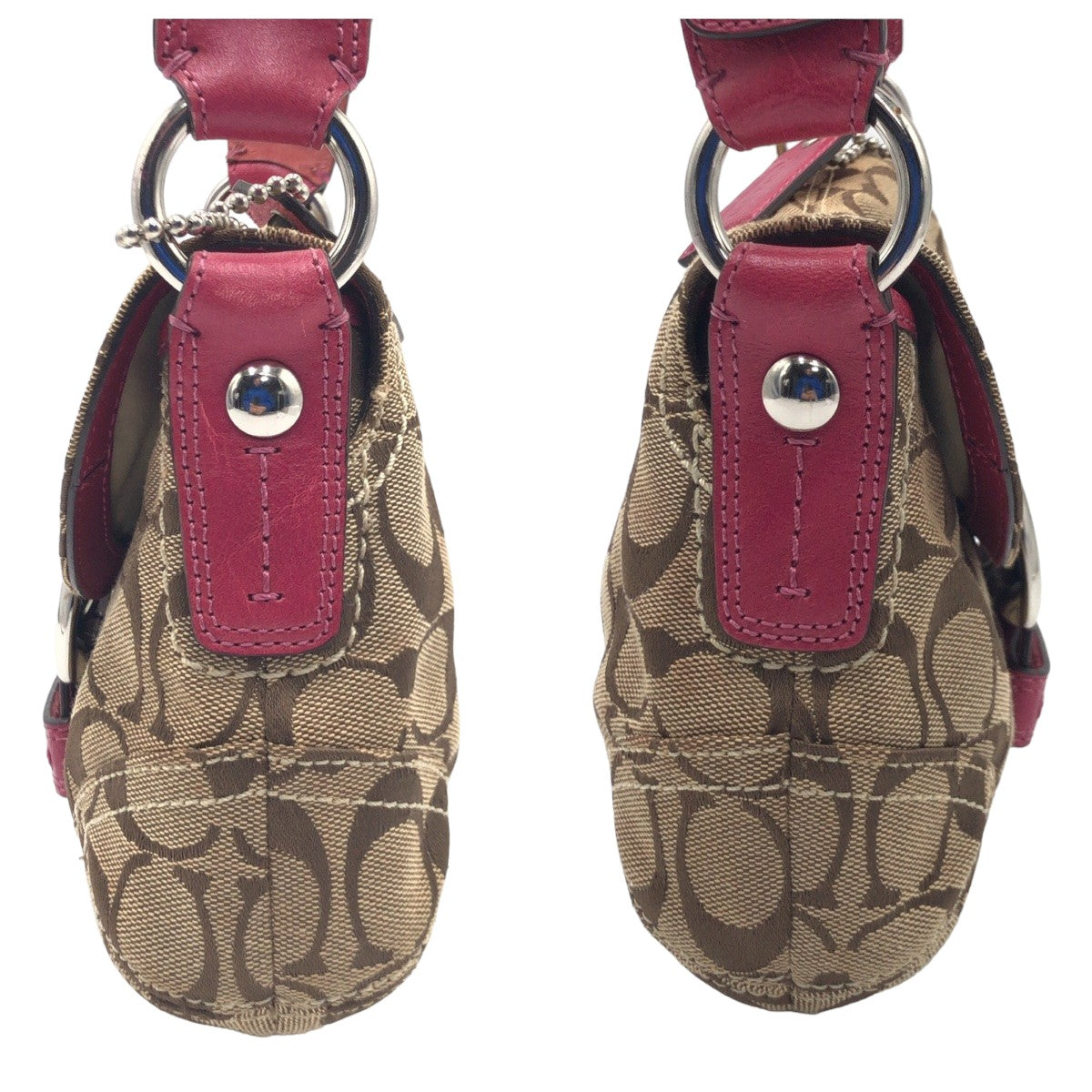 COACH コーチ ソーホー シグネチャー ブラウン 茶 ピンク キャンバス 11860 ショルダーバッグ 肩掛け  レディース