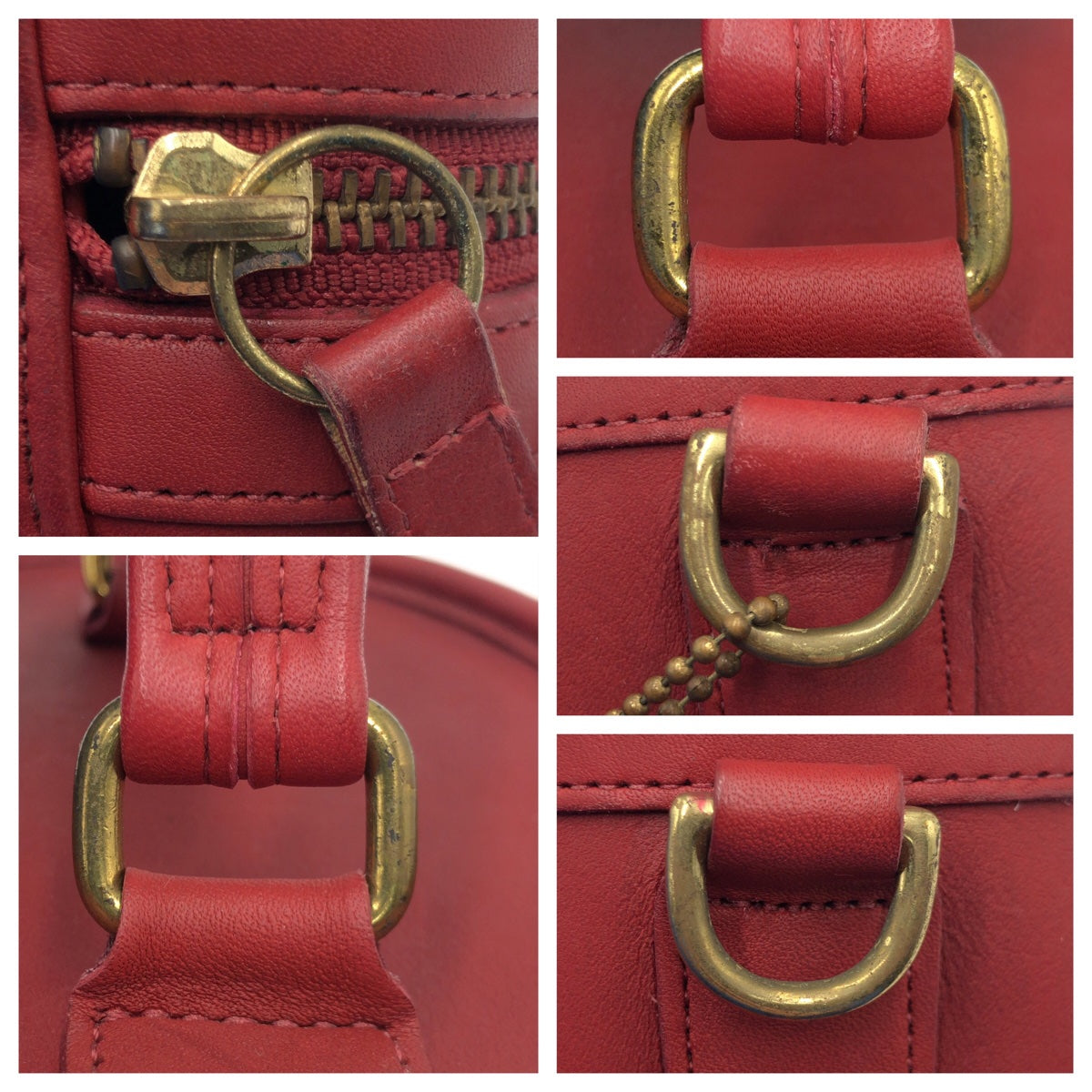 COACH コーチ オールドコーチ レッド 赤 ゴールド金具 レザー 9955 ハンドバッグ ショルダーバッグ 2way  レディース