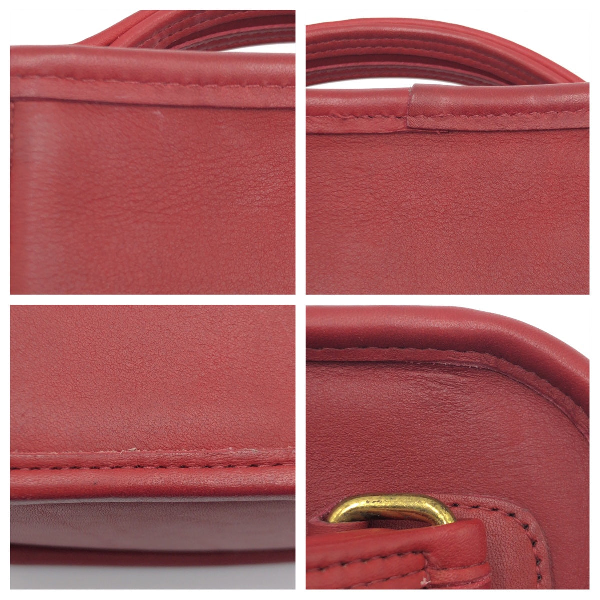 COACH コーチ オールドコーチ レッド 赤 ゴールド金具 レザー 9955 ハンドバッグ ショルダーバッグ 2way  レディース