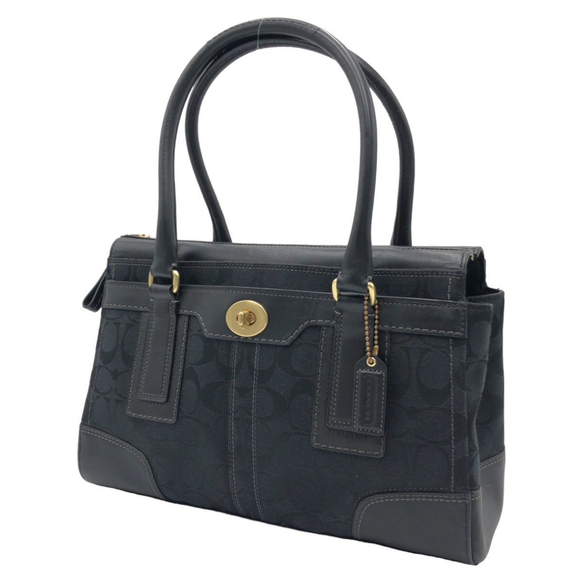 COACH コーチ シグネチャー レガシー ブラック 黒 ゴールド金具 キャンバス 11062 ハンドバッグ トートバッグ  レディース