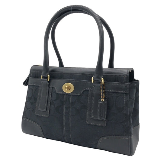COACH コーチ シグネチャー レガシー ブラック 黒 ゴールド金具 キャンバス 11062 ハンドバッグ トートバッグ  レディース