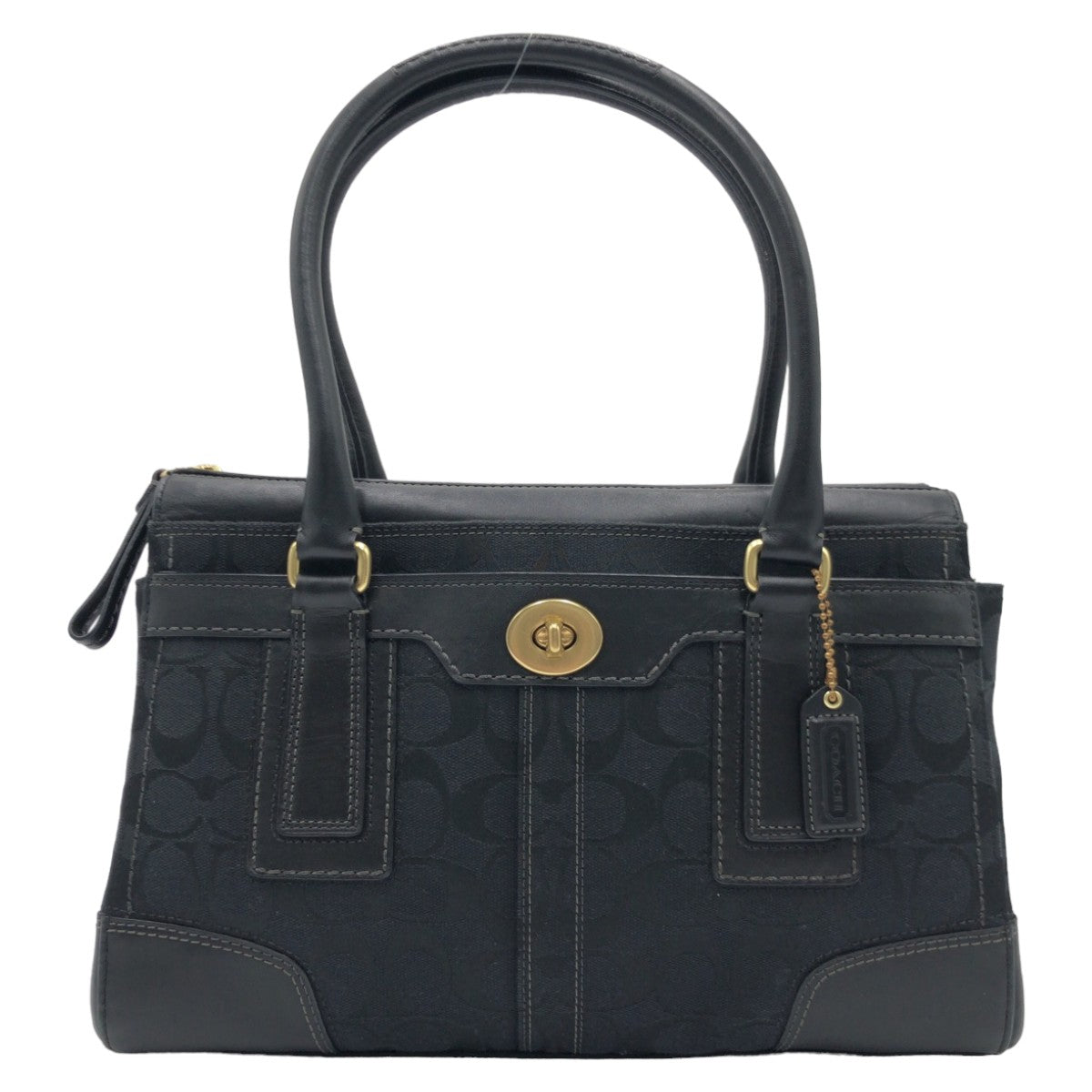 COACH コーチ シグネチャー レガシー ブラック 黒 ゴールド金具 キャンバス 11062 ハンドバッグ トートバッグ  レディース
