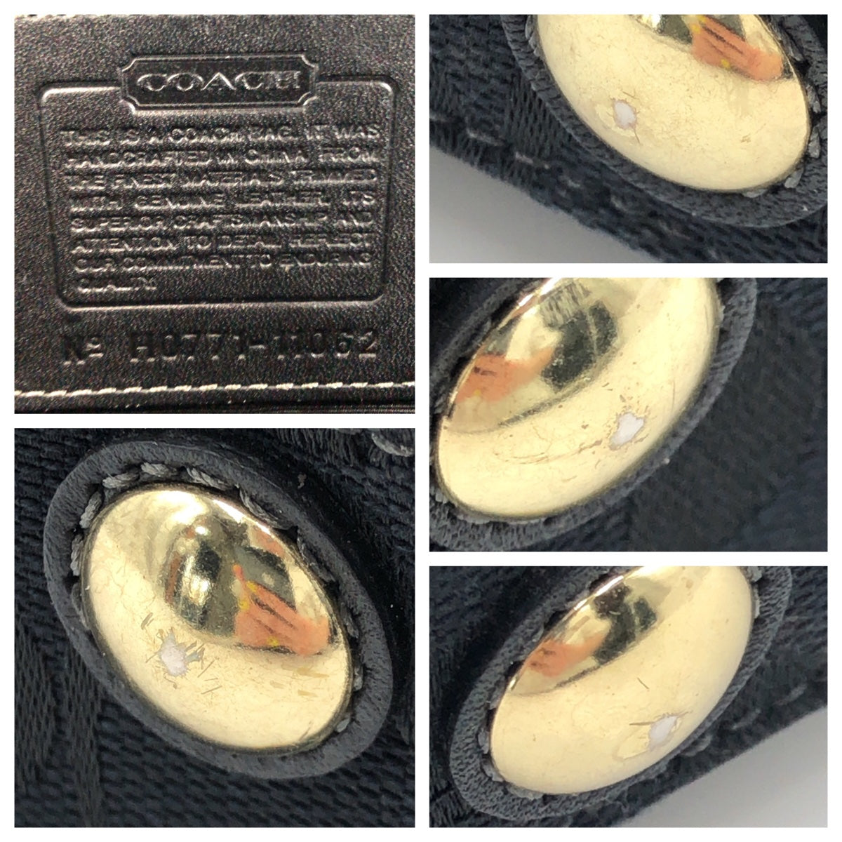 COACH コーチ シグネチャー レガシー ブラック 黒 ゴールド金具 キャンバス 11062 ハンドバッグ トートバッグ  レディース