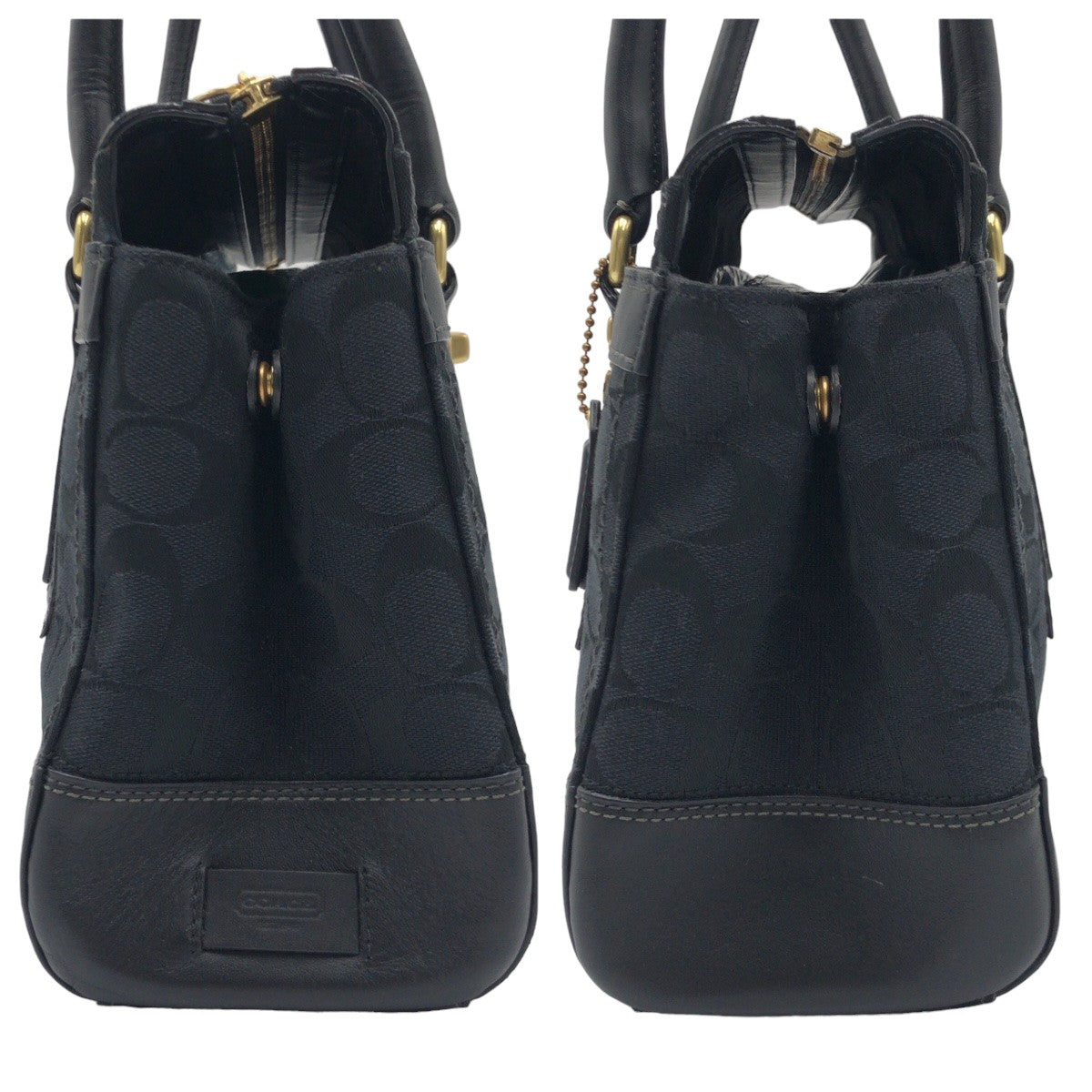COACH コーチ シグネチャー レガシー ブラック 黒 ゴールド金具 キャンバス 11062 ハンドバッグ トートバッグ  レディース