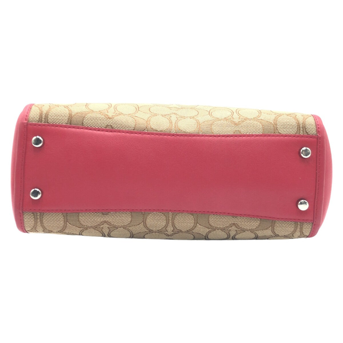 COACH コーチ シグネチャー レッド 赤 ブラウン 茶 シルバー金具 キャンバス F36905 ショルダーバッグ トートバッグ 2way  レディース