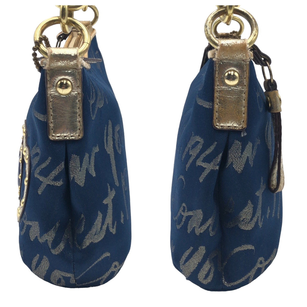 COACH コーチ ハートモチーフ スクリプトルレックスデミクロスボディ ネイビー 紺 ゴールド 金 ゴールド金具 キャンバス F17462 ショルダーバッグ ハンドバッグ 2way  レディース