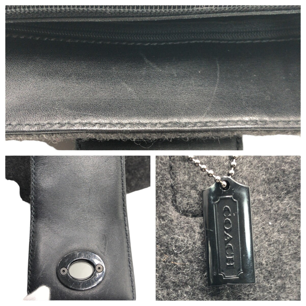 COACH コーチ グレー 灰色 フェルト 8187 ハンドバッグ トートバッグ  レディース