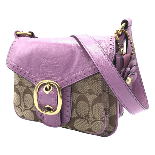 COACH コーチ シグネチャー パープル 紫 キャンバス 12501 ショルダーバッグ 斜め掛け  レディース