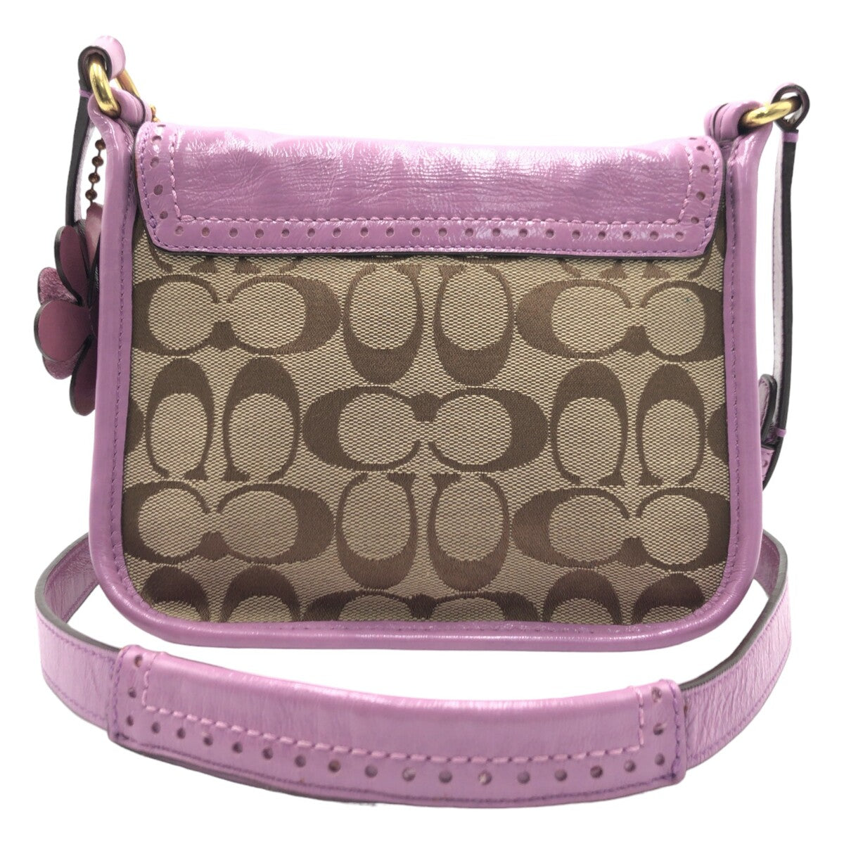 COACH コーチ シグネチャー パープル 紫 キャンバス 12501 ショルダーバッグ 斜め掛け  レディース