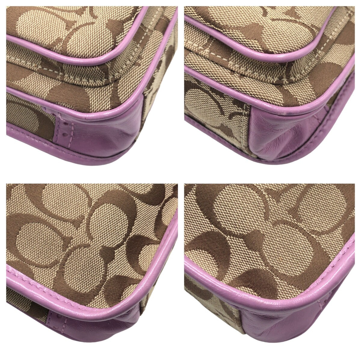 COACH コーチ シグネチャー パープル 紫 キャンバス 12501 ショルダーバッグ 斜め掛け  レディース