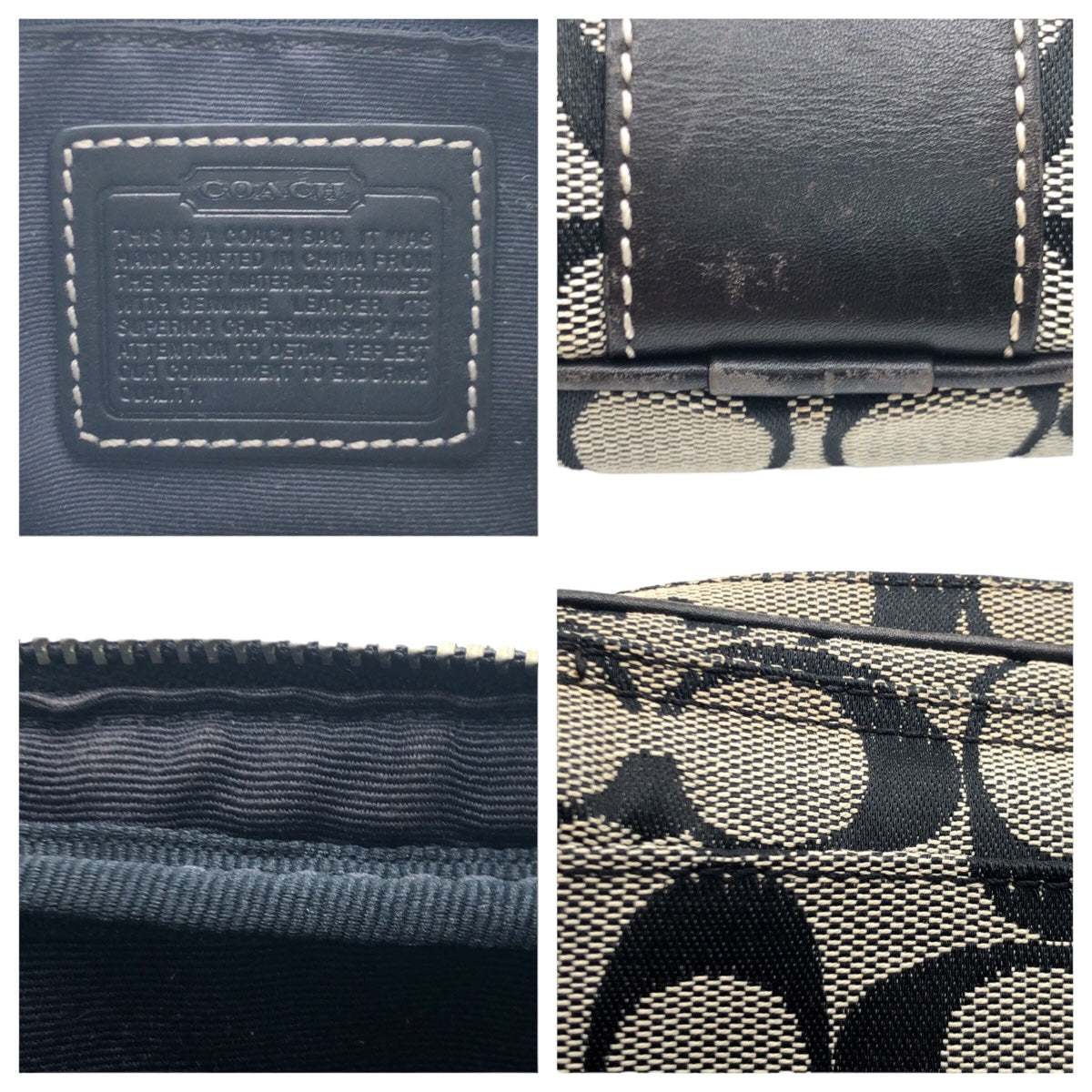 COACH コーチ シグネチャー グレー ブラック 黒 キャンバス ウエストバッグ ボディバッグ  レディース